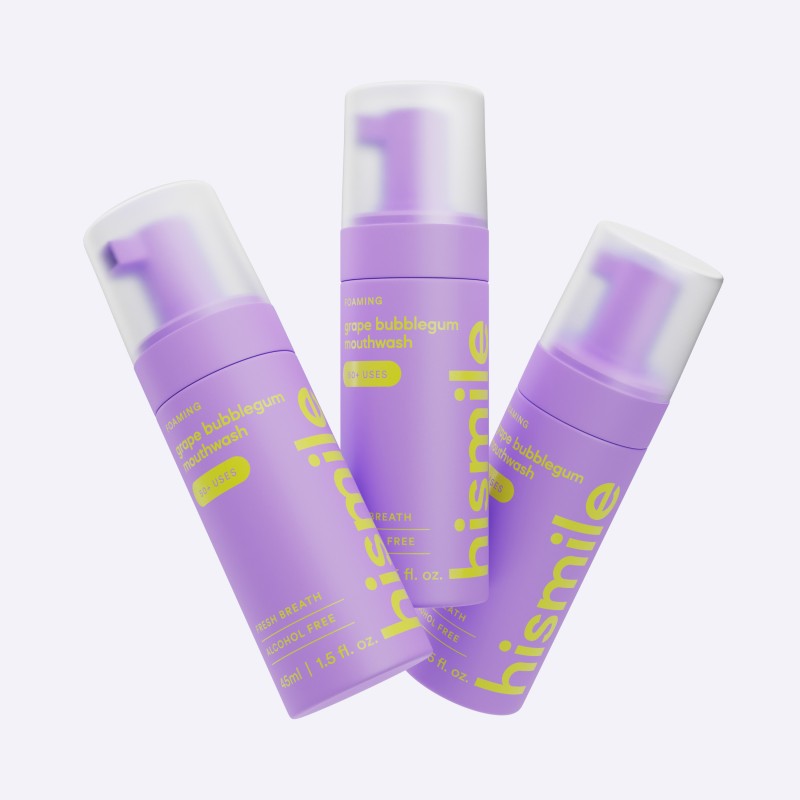 Vīnogu un košļājamās gumijas garšas putojošs mutes skalojamais līdzeklis, 45 ml