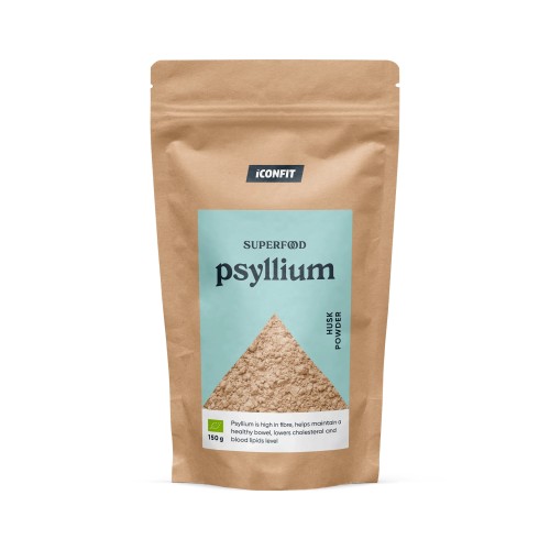 Organic Psyllium Husk Powder Ekoloģiskie psylliuma čipsu pulveris (balkšvojo gysločio sēklu lobi), 150g