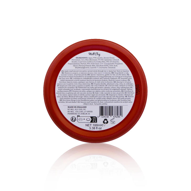 Matt Clay spēcīgas fiksācijas, matēts matu veidošanas māls, 100 ml.