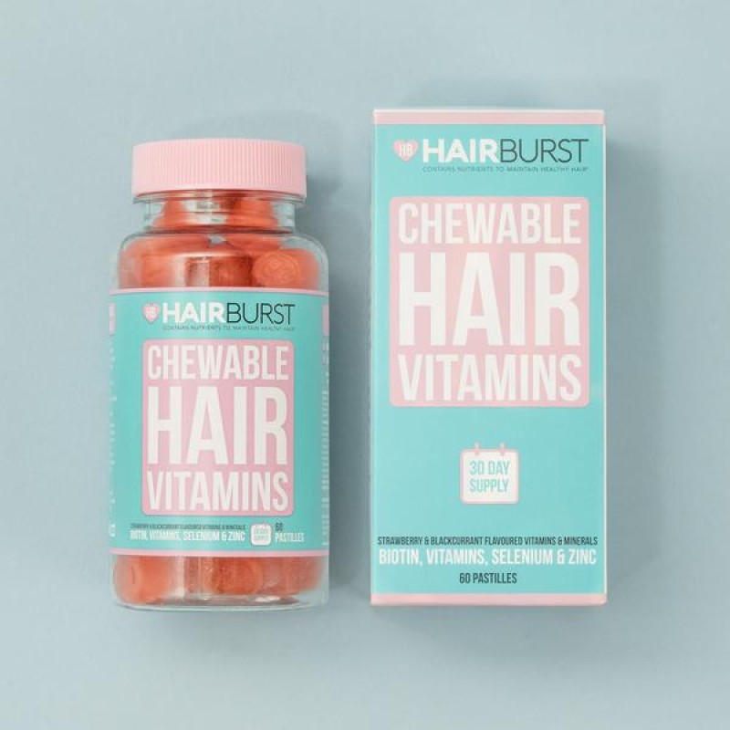 Chewable Hair Vitamin Maisto papildas, guminukai plaukams, 60 guminukų