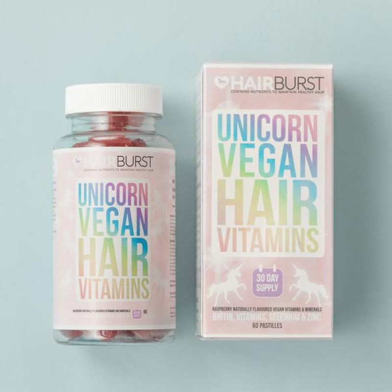 Unicorn Vegan Hair Vitamins Veganiški maisto papildai plaukams, 60 guminukų