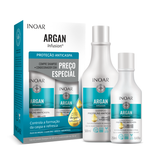 Argan Infusion Anti-dandruff Duo Kit - taukainas, pārslainas galvas ādas kopšanas komplekts 500ml+250ml