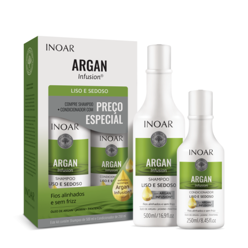 Argan Infusion Smooth and Silky Duo Kit - komplekts gludiem un mīkstiem matiem 500ml+250ml
