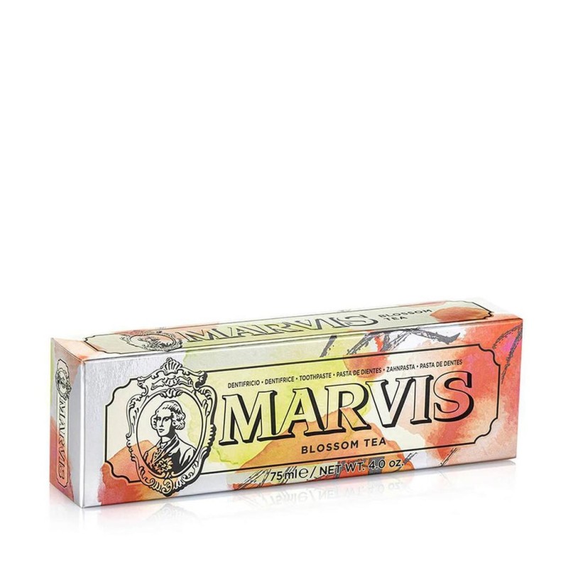 Blossom Tea Toothpaste Melnās, ziedu tējas-piparmētru garšas zobu pasta, 75 ml