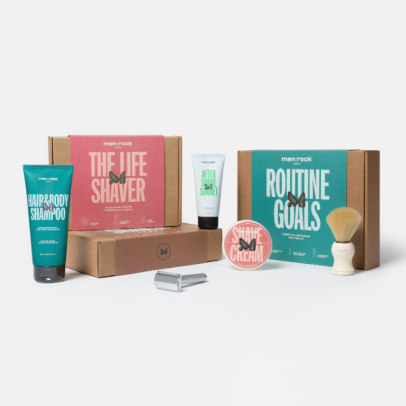 The Life Shaver Black Pomegranate Essential Shaving Kit Skūšanās līdzekļu komplekts, 1 gab.