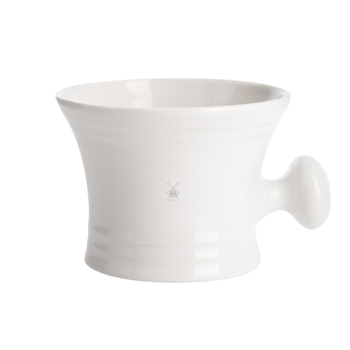 Balta porcelāna skūšanās krūze ar rokturi RN 4, 1 gab.