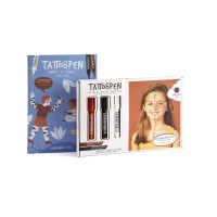 TATTOOPEN Funny Tribe Nomazgājamu flomāsteru komplekts ādai, 3x2,5g 
