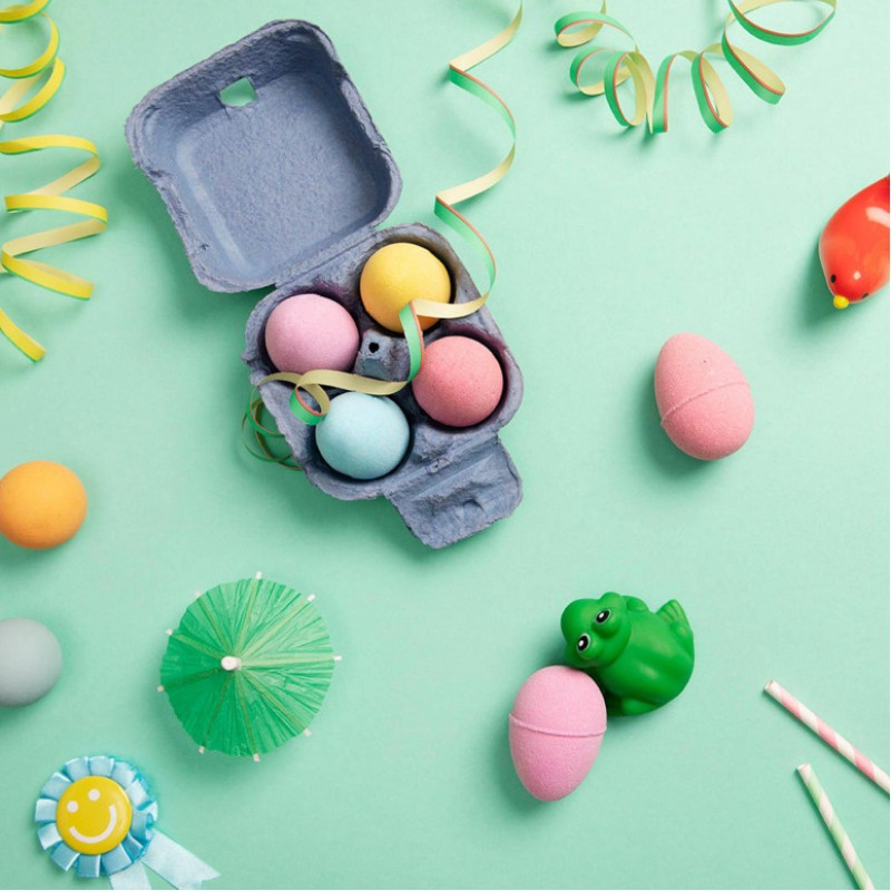 Egg Bath Bombs Cluck Cluck Vannas bumbu komplekts bērniem, 4x60 g
