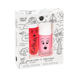 HOLIDAYS Rollette Nail Polish Duo Set Nagu lakas un lūpu spīduma komplekts, 1 gab.  