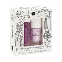 LOVELY CITY Rollette Nail Polish Duo Set Nagu lakas un lūpu spīduma komplekts, 1 gab. 