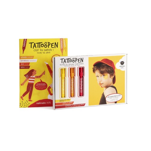 TATTOOPEN You're The Artist Nomazgājamu flomāsteru komplekts ādai, 3x2,5g