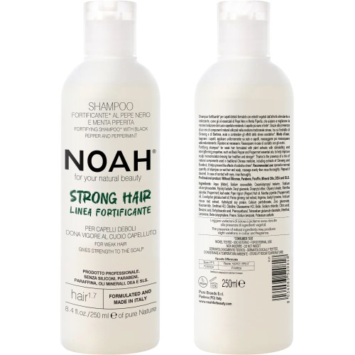 1.7. Shampoo With Black Peper And Pepermint Matus stiprinošs šampūns vājiem matiem ar tendenci uz izkrišanu, 250 ml