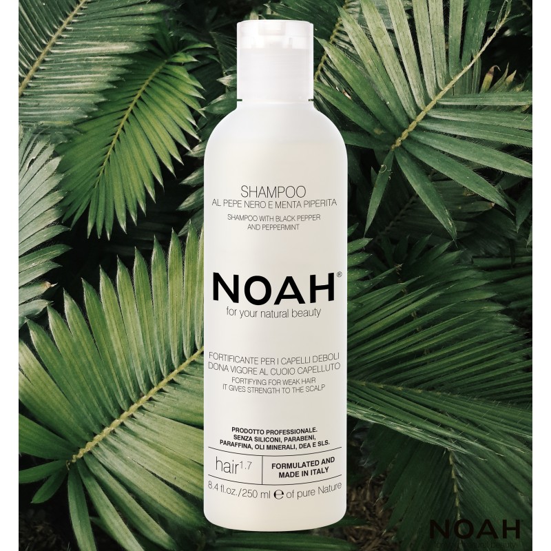1.7. Shampoo With Black Peper And Pepermint Matus stiprinošs šampūns vājiem matiem ar tendenci uz izkrišanu, 250 ml