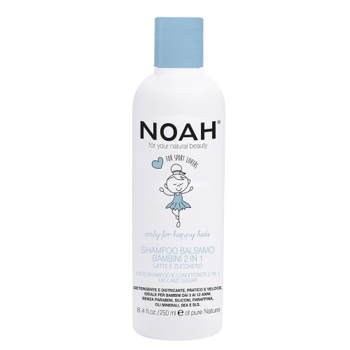 Kids 2in1 Shampoo & Conditioner Šampūns un kondicionieris ar pienu un cukuru bērniem, 250 ml