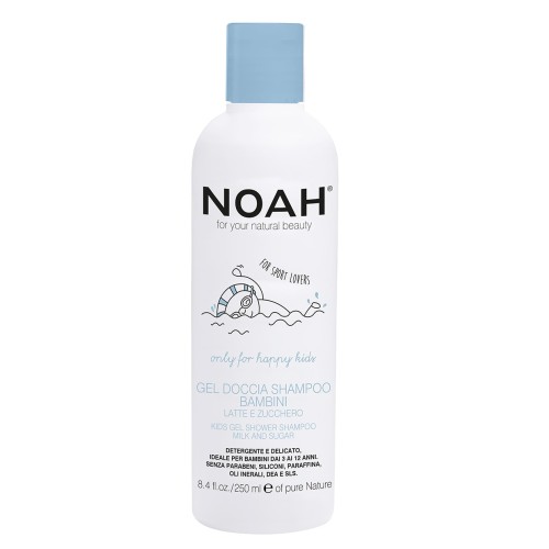 Kids Gel Shower Shampoo Dušas želeja un šampūns ar pienu un cukuru bērniem, 250 ml
