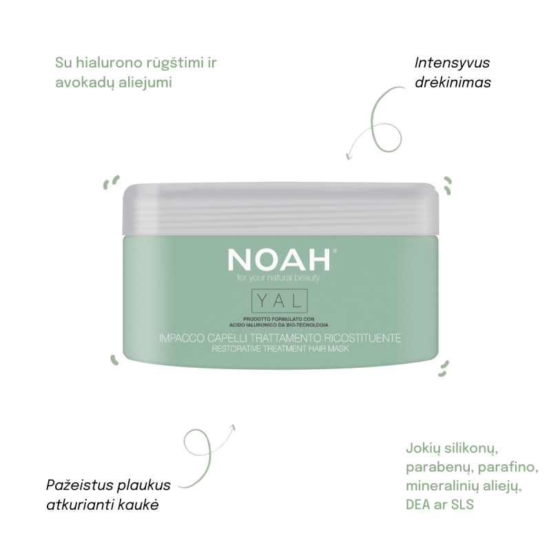 YAL Restorative Treatment Hair Mask Atjaunojoša matu maska ar hialuronu, 200 ml