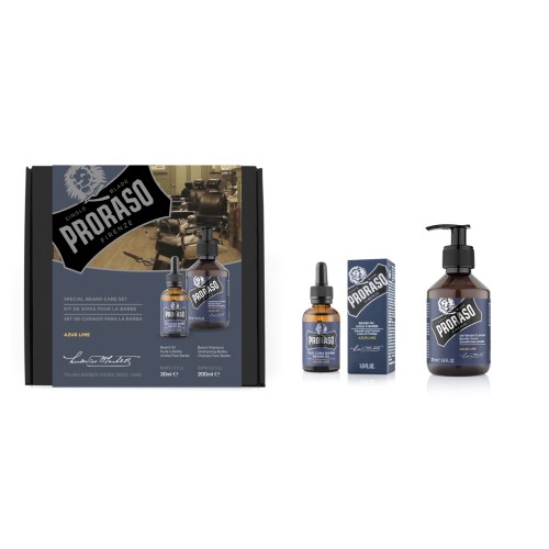 Duo Pack Azur Lime Beard Oil & Shampoo Bārdas kopšanas komplekts, 1 gab.