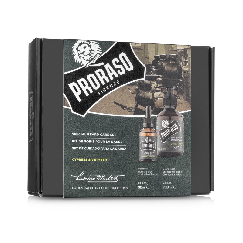 Duo Pack Cypress & Vetyver Beard Oil & Shampoo Bārdas kopšanas komplekts, 1 gab.
