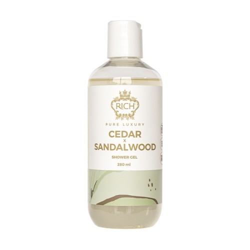 Pure Luxury Cedar x Sandalwood Shower Gel Mitrinoša un barojoša dušas želeja ar izteiktu koksnes aromātu, 280ml