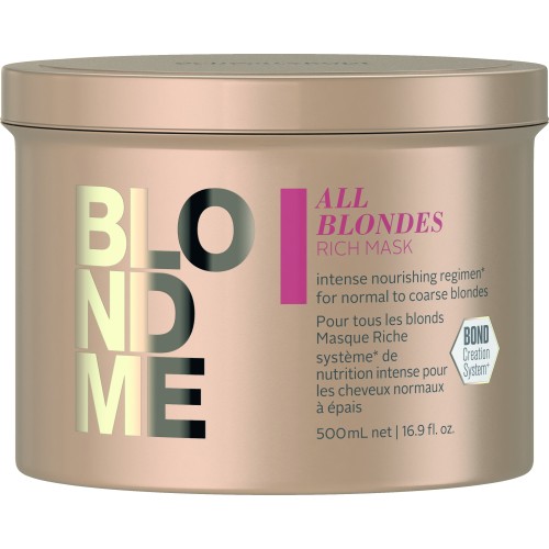 Blond Me All Blondes Rich Mask Maitinamoji kaukė šviesintiems plaukams, 500ml