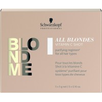 Blond Me All Blondes Vitamin C Shot Valanti priemonė šviesintiems plaukams, 5x5g 