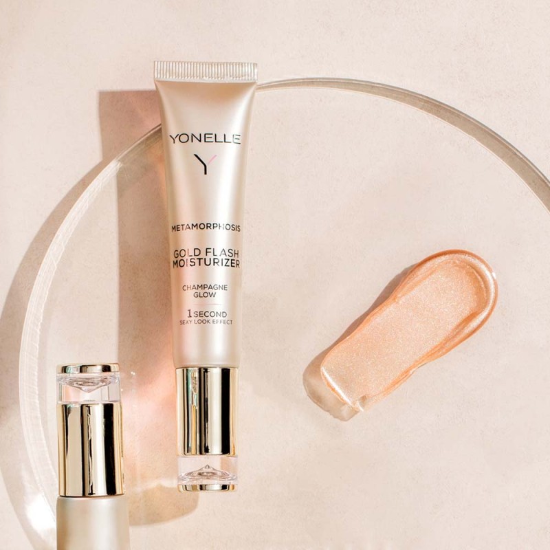 Metamorphosis Gold Flash Moisturizer Champagne Glow Mirdzumu piešķirošs, mitrinošs līdzeklis sejas ādai 25 ml