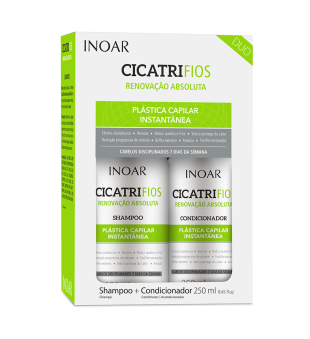 INOAR CicatriFios Duo Kit - matu struktūru atjaunojošs komplekts 2x250ml | inbeauty.lv