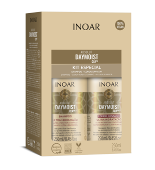 INOAR Absolut Daymoist Duo Kit - instrumentu komplekts ķīmiski bojātiem matiem 2x250ml | inbeauty.lv