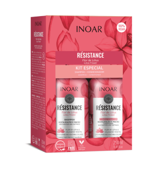 INOAR Resistance Flor de Lotus Duo Kit Zestaw produktów nawilżających do włosów, 2x250ml | inbeauty.lv