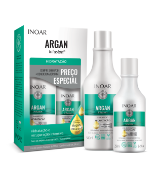 INOAR Argan Hydrating Duo Kit - mitrinoša šampūna un kondicioniera komplekts 500 ml+250ml | inbeauty.lv