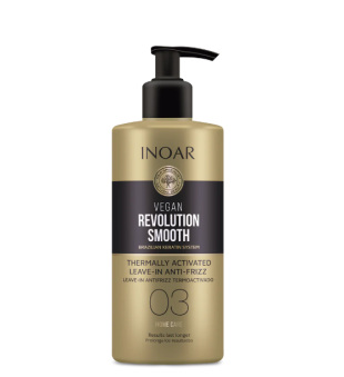 INOAR Vegan Revolution Smooth Thermo Activated Anti-Frizz bez spłukiwania Krok 3 Aktywowany ciepłem balsam bez spłukiwania, 350ml | inbeauty.lv