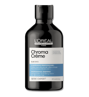 L'oreal Professionnel Chroma Crème Blue Krēmveida šampūns kas neitralizē vara (oranžos) apakštoņus gaiši brūnos matos 300ml | inbeauty.lv