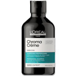 Chroma Crème Green Krēmveida šampūns kas neitralizē sarkanos apakštoņus tumši brūnos matos 300ml