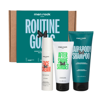 Men Rock ROUTINE GOALS Essential Grooming Routine Kit Matu un ādas kopšanas līdzekļu komplekts vīriešiem, 1 gab. | inbeauty.lv