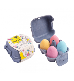 Egg Bath Bombs Cluck Cluck Vannas bumbu komplekts bērniem, 4x60 g