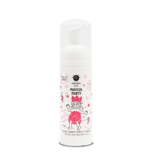 Nailmatic KIDS STRAWBERRY Mousse Party Foaming Hair & Body Wash Putojošs ķermeņa un matu mazgāšanas līdzeklis, 150 ml | inbeauty.lv