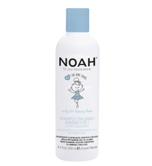 Noah Kids 2in1 Shampoo & Conditioner Šampūns un kondicionieris ar pienu un cukuru bērniem, 250 ml | inbeauty.lv