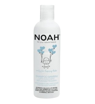 Noah Kids Shampoo Milk And Sugar For Frequent Washing Barojošs šampūns bērniem ar pienu un cukuru biežai lietošanai, 250 ml | inbeauty.lv