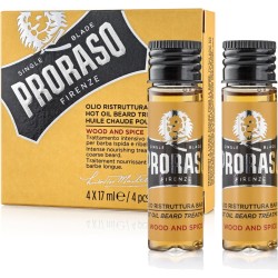 Wood & Spice Hot Oil Beard Treatment Karsta eļļa bārdas kopšanai, 4x17 ml