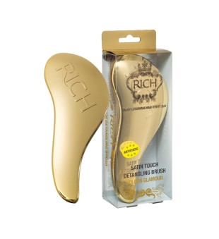 Rich Satin Touch Detangling Brush Gold Matus atšķetinoša, zelteini mirdzoša antistatiska matu suka, 1vnt | inbeauty.lv