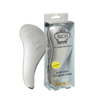 Rich Satin Touch Detangling Brush Silver Matus atšķetinoša, sudrabaini mirdzoša antistatiska matu suka, 1vnt | inbeauty.lv